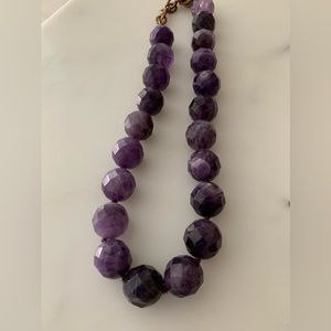 Purple quartz choker necklace